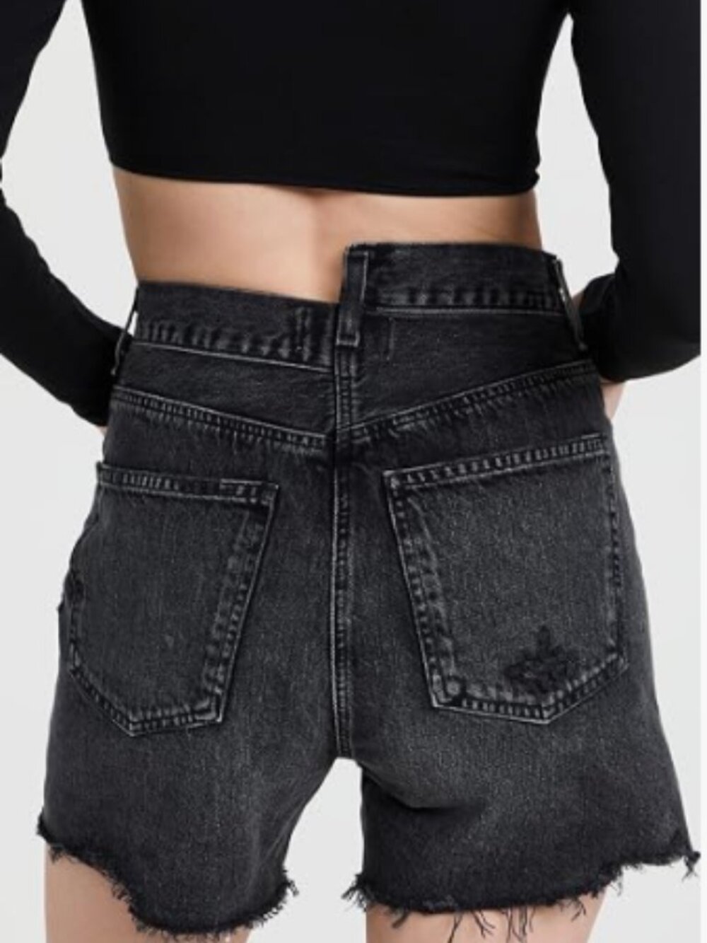 AGOLDE Criss-Cross High-Rise Denim Shorts in Hitchhike size 24 - Picture 2 of 5